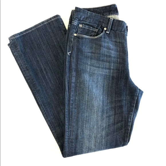 Seven 7, Jeans Size 12 Boot Cut Embroidered Jeans Dark Wash High Rise - Picture 5 of 8